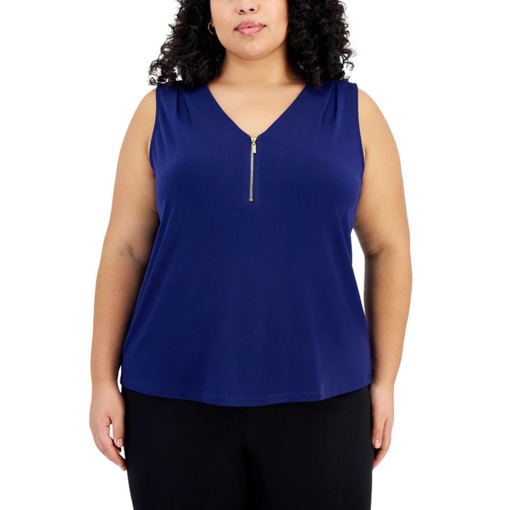 Plus Size Half-Zip Tank Top